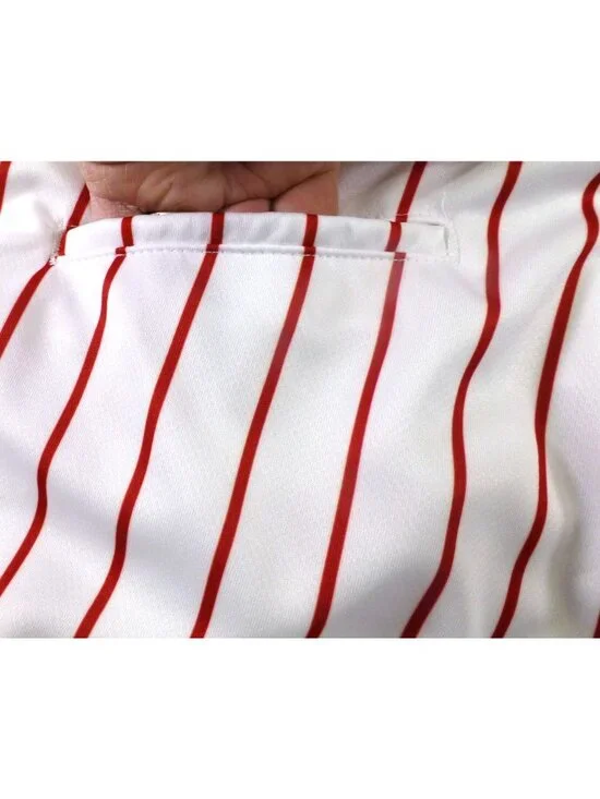 Boombah Mens Baseball Pants White & Red Pinstripe Sz 38 "F" Logo Adjustable Wais - Picture 11 of 13